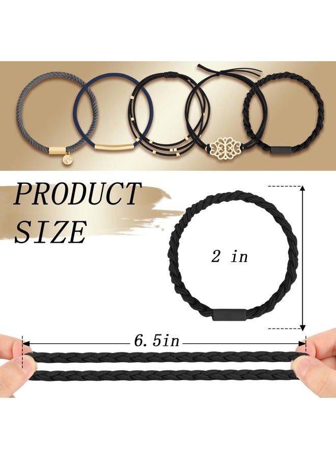 KANPRINCESS Hair Tie Bracelet, 5 Pcs Boho Hair Ties For Girls and Women, Elastic Hair Ties, Hair Bands For Ponytails, Ponytail Holder For Daily Life, Sport, Cooking, Working (Set 15) - Image 2