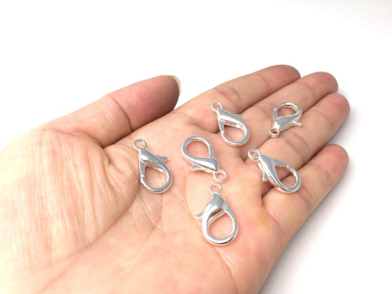 Adabele 50pcs Silver Plated Trigger Lobster Claw Clasp 20mm Large for DIY Craft Bracelet Necklace Jewelry Making CF41-1 - Image 5