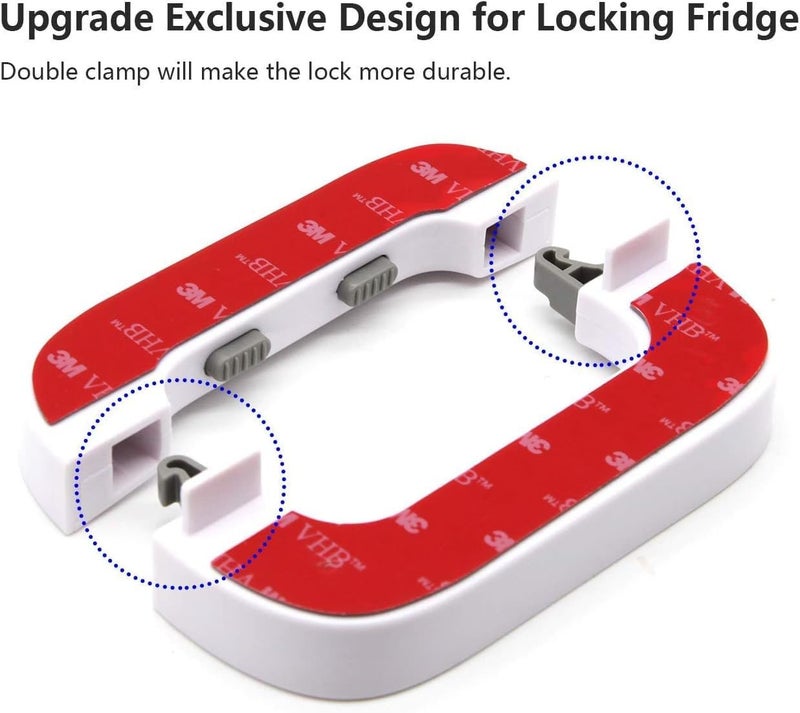 Universal Safety Lock for Doors and Cabinets, White, Strong Adhesive, Child Resistant, Compatible with Refrigerators, Drawers, Freezers, Furniture, Easy to Install - Image 5