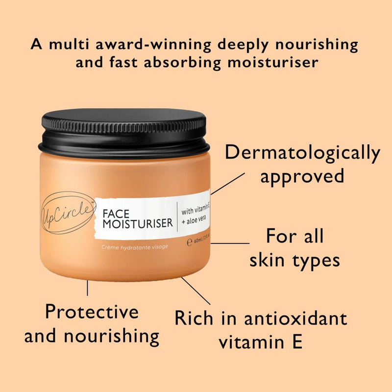 UPCIRCLE Face Moisturiser with Argan Powder 1.7oz - Nourishing Day Cream - Vitamin E, Aloe Vera, Glycerin, Shea + Coconut Butter - Natural, Vegan + Cruelty-Free - Image 4