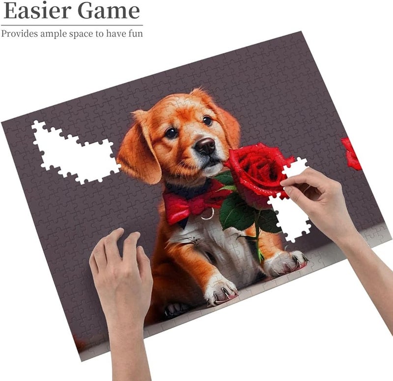 Phayah 500 قطعة لغز الكلب الرجل للبالغين ديكور المنزل 20.4 × 15 بوصة - Image 4