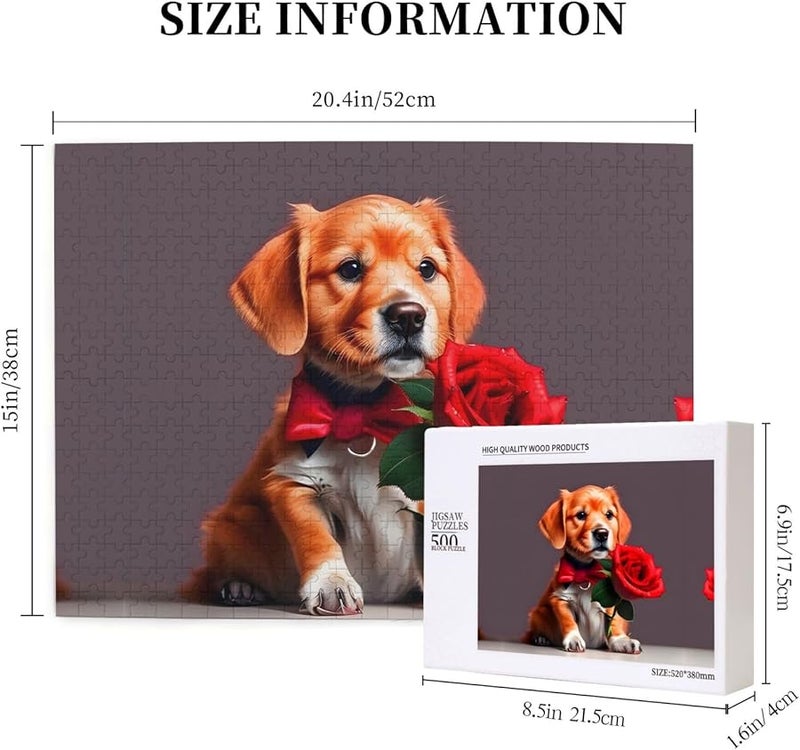 Phayah 500 قطعة لغز الكلب الرجل للبالغين ديكور المنزل 20.4 × 15 بوصة - Image 5
