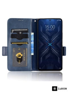 ماركة غير محددة لXiaomi Black Shark 4 / 4 Pro حافظة هاتف جلدية مثلثة متناظرة (أزرق)  - Image 4
