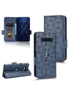 ماركة غير محددة لXiaomi Black Shark 4 / 4 Pro حافظة هاتف جلدية مثلثة متناظرة (أزرق)  - Image 1