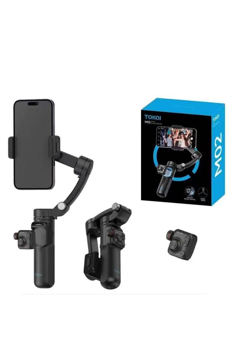 TOKQI M02 Folding Three-Axis Gimbal Stabilizer Tripod  Smart Face Tracking - Image 1