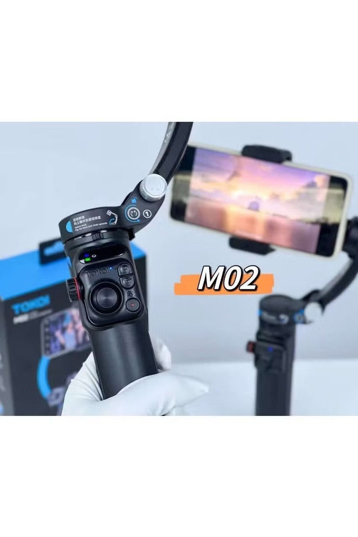TOKQI M02 Folding Three-Axis Gimbal Stabilizer Tripod  Smart Face Tracking - Image 3