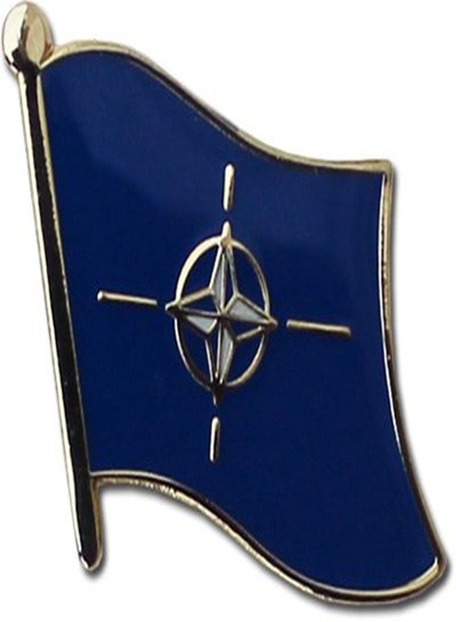 Flagline NATO Flag Die-struck Metal Single Lapel Pin with Butterfly Clasp Closure - Image 2