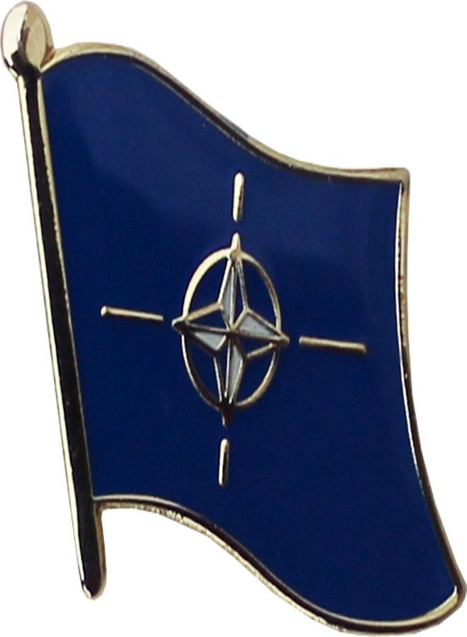 Flagline NATO Flag Die-struck Metal Single Lapel Pin with Butterfly Clasp Closure - Image 1