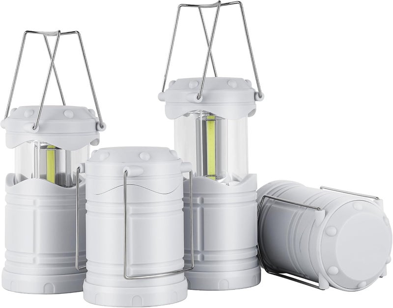 Lichamp LED Camping Lantern, 4 Pack Battery Powered Flashlight for Power Outages, Portable Collapsible Hanging Light Essential for Home, Outdoor, Emergency Lamp Survival Kit Gear for Hurricane, B4LW - Image 1