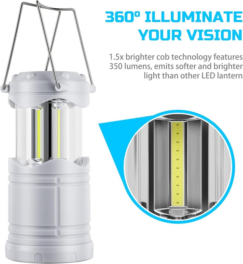 Lichamp LED Camping Lantern, 4 Pack Battery Powered Flashlight for Power Outages, Portable Collapsible Hanging Light Essential for Home, Outdoor, Emergency Lamp Survival Kit Gear for Hurricane, B4LW - Image 5