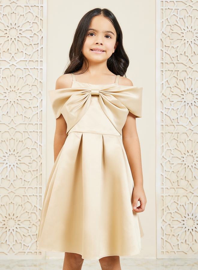 Styli Off-Shoulder Satin Dress - Image 2