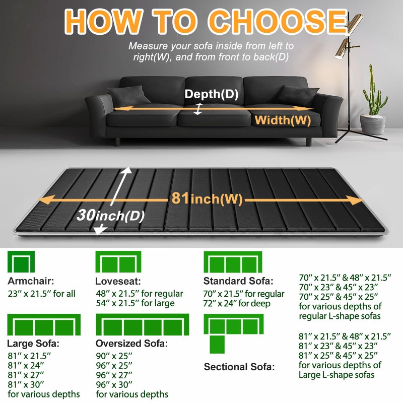 LAVEVE Heavy Duty Couch Cushion Support Board for Sagging Sofa, 30''x81'' Extra Thick Solid Wood Under Couch Insert with Anti-Slip Dots, Perfectly Fix and Protect Oversized Sofa, Extend Couch Life - Image 5