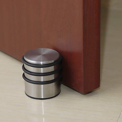KINJOEK Heavy Weight Door Stopper, No DrillStainless Steel Door Stop with Protective Rubber Bands Door Wedge for Office, Home, Garage, Laundry Door - Image 1