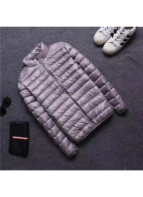 Generic - plus Size Lightweight Thin Cotton Jacket Thickened Large Mens Clothing Autumn Fat Person Special Large Size Slimming Coat gray stand collar - Image 1