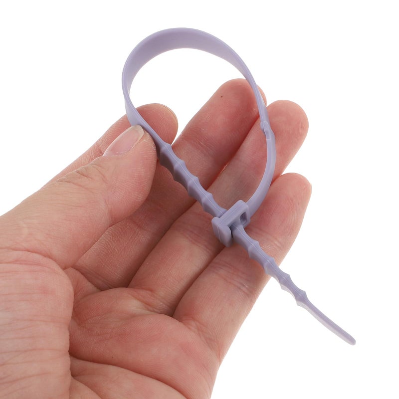 Reusable Silicone Cable Ties 10pcs Heavy Duty Elastic Cord Straps Wire Management Organizer Multi Color Pack - Image 4