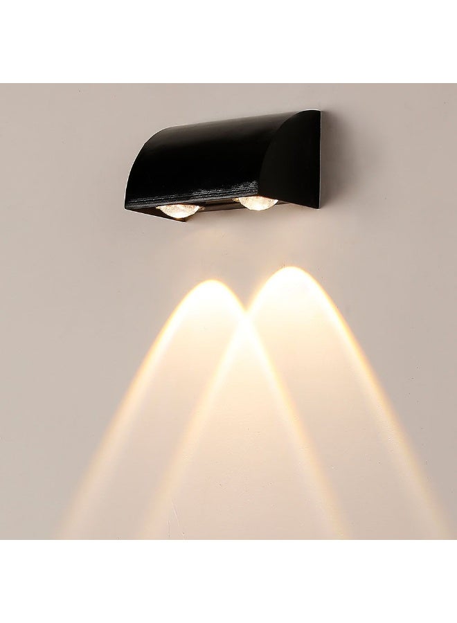 Milano Outdoor Wall Light 2W Warm White Black Waterproof Lamp