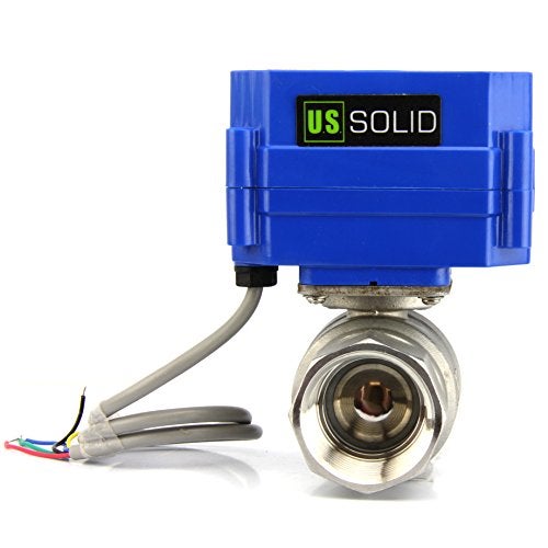U.S. Solid 1" Motorized Stainless Steel Ball Valve – Electrical Ball Valve with Full Port, 9-24V DC, 5-Wire Setup, Indicator Light for Open/Closed Position - Image 1