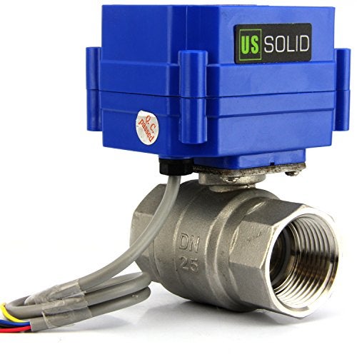 U.S. Solid 1" Motorized Stainless Steel Ball Valve – Electrical Ball Valve with Full Port, 9-24V DC, 5-Wire Setup, Indicator Light for Open/Closed Position - Image 2