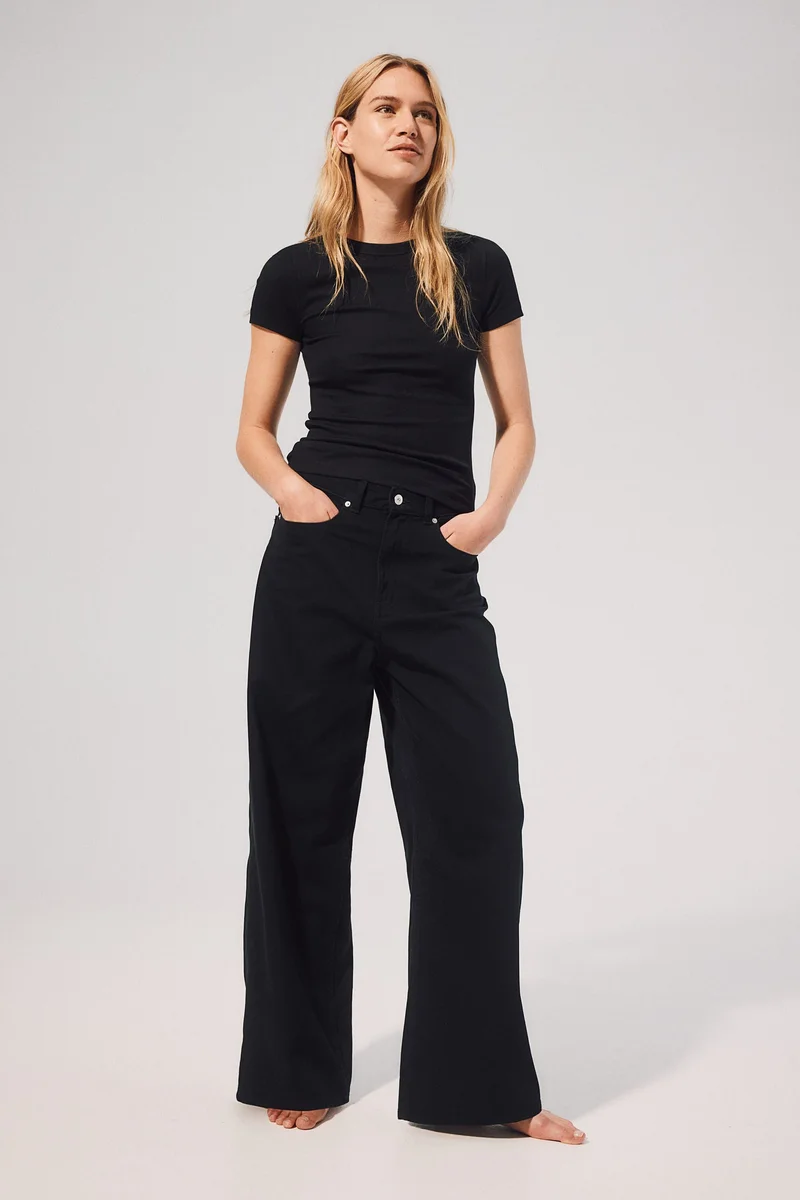 H&M Ribbed Modal-Blend T-Shirt