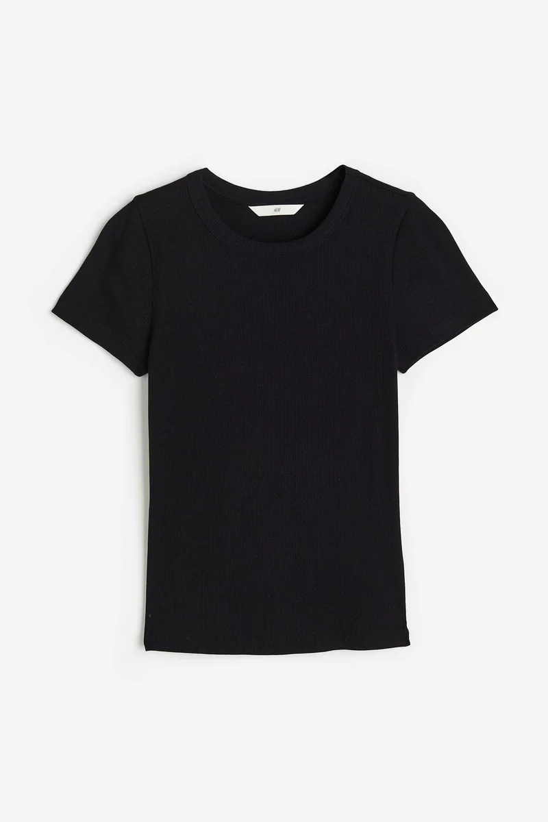 H&M Ribbed Modal-Blend T-Shirt