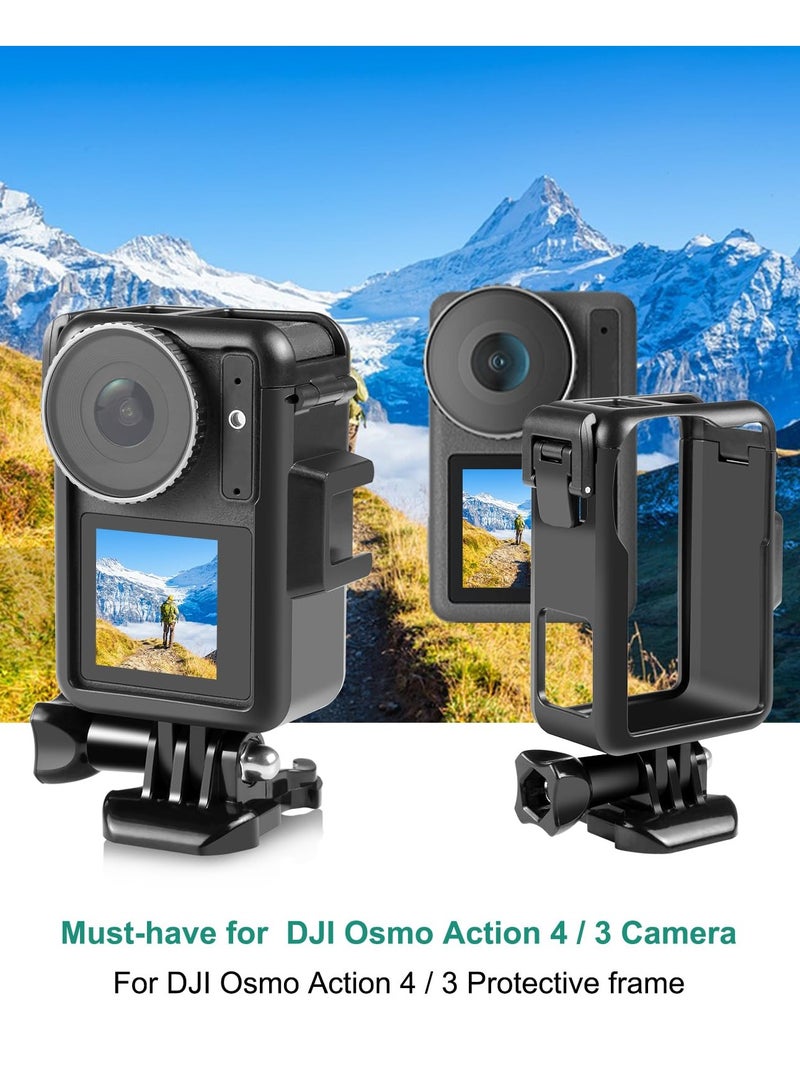 SYOSI Camera Frame Heat Dissipation Bracket Protective Frame for DJI Action 4/3 Camera Plastic Border Vlogging Cage with Movable Base and Short Screw for Video Light Microphone Quick Release Lock - Image 2