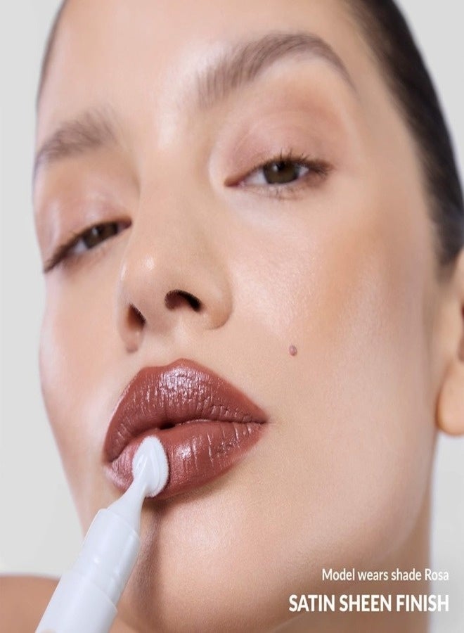 REFY Satin Liquid Lipstick Pen with Vitamin E – Rosa, Medium Warm Nude – 0.11 oz / 3.5 mL - Image 3