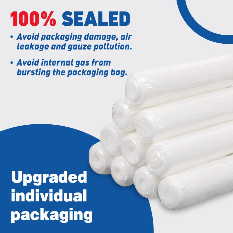 AZEN 96 Pack Gauze Rolls Bandages, 4 in x 4.1 Yards, Premium Medical Supplies & First Aid Supplies, Bandage Wrap Vet Wrap, Mummy Wraps - Image 4