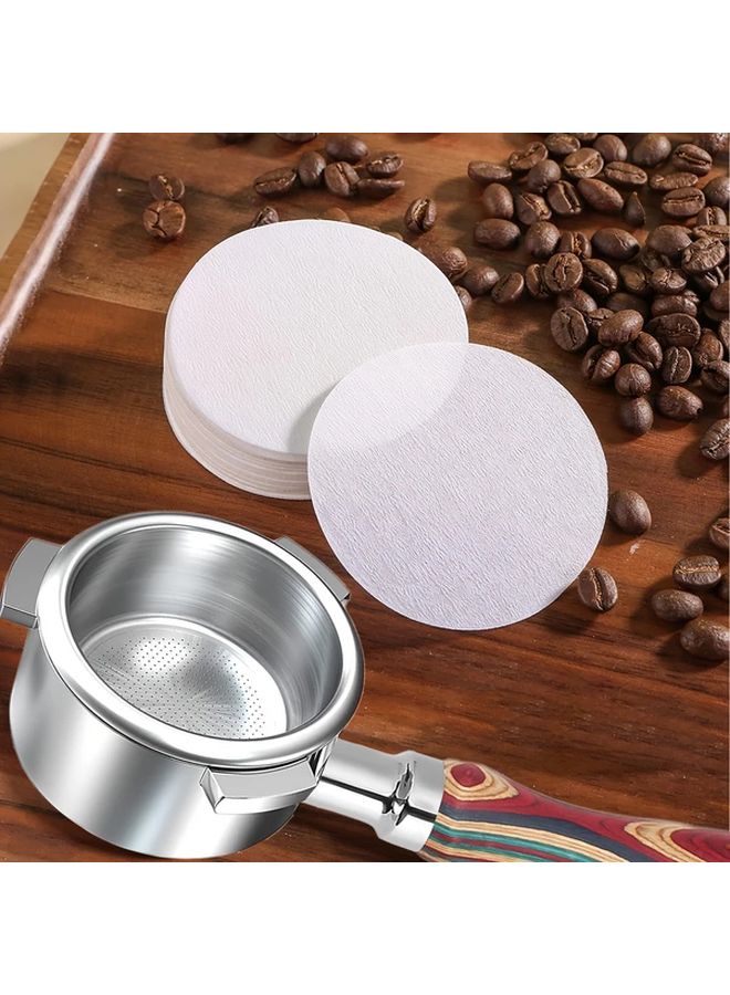 51mm Coffee Bottomless Portafilter Handle With 100 Pcs Unbleached Coffee Filter Papers Stainless Steel Espresso Machine Replacement Accessories Colored Wood Handle - Image 5