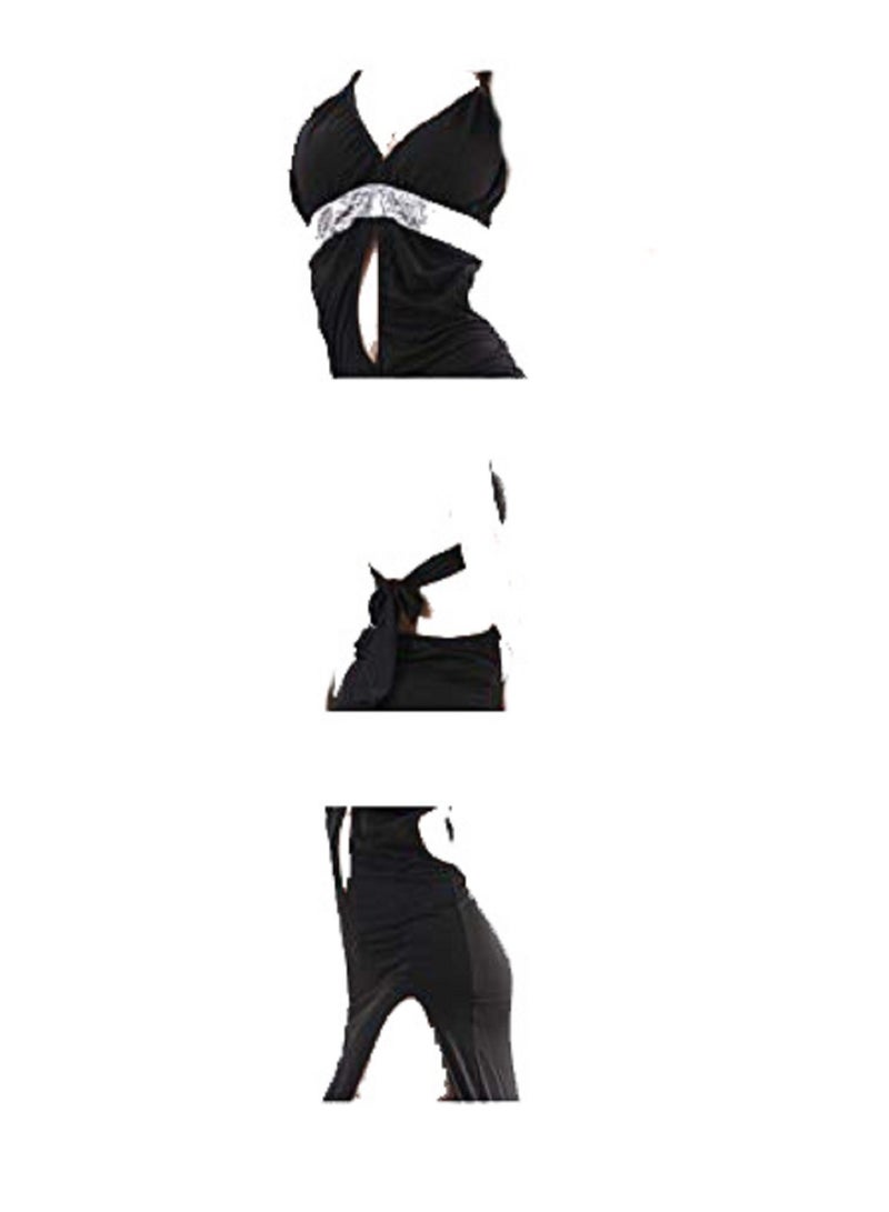 Women Cut Out Side Sleeveless Split Thigh Party Bodycon Maxi Dress - Image 4