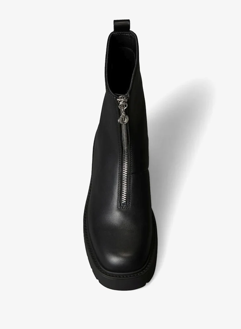 Calvin Klein Jeans  Leather Chunky Zip Ankle Boots for Women | Best Price UAE