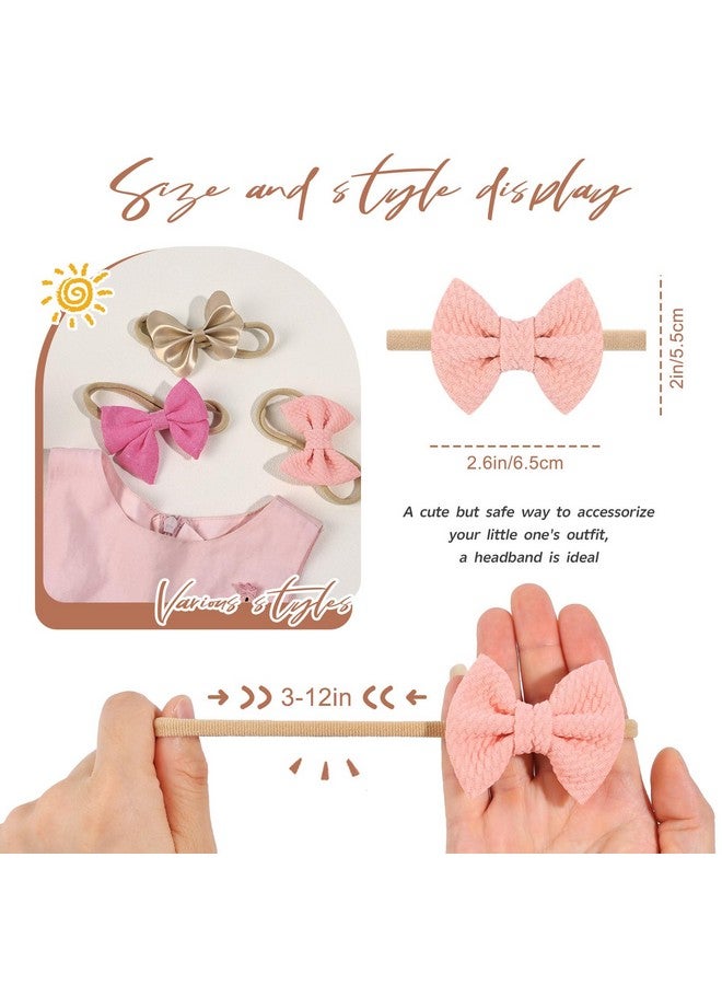 Subesty 10 PCS Baby Girl Headbands and Bows Soft Elastic Nylon Hairbands Handmade Newborn Head Bands Hair Accessories for Babies Infant Toddler - Image 2