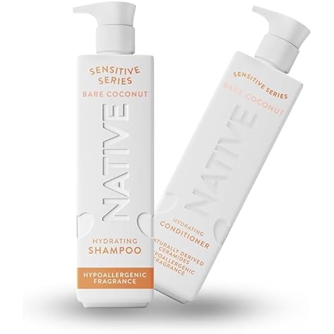 Native Shampoo Conditioner for Dry Hair, Sensitive Series, Bare Coconut - 18oz - Pack Of 02