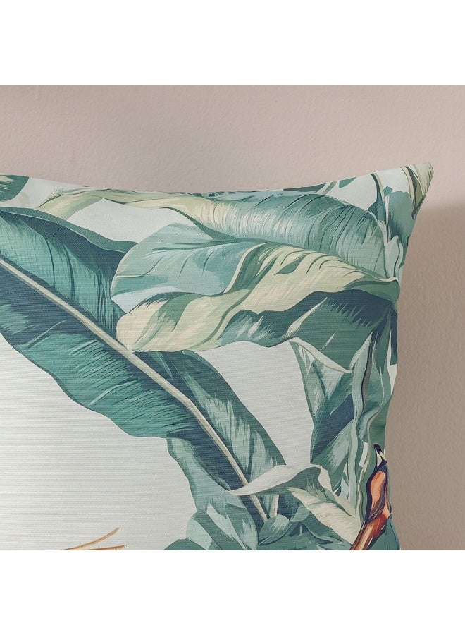 DANUBE HOME وسادة رمي بسحاب بدون حواف | وسادة رمي للحديقة ديكور المزرعة | وسادة زخرفية لمقاعد الجلوس الخارجية كرسي أريكة أرجوحة جازبو 45X45 سم - طباعة همسات استوائية - Image 2