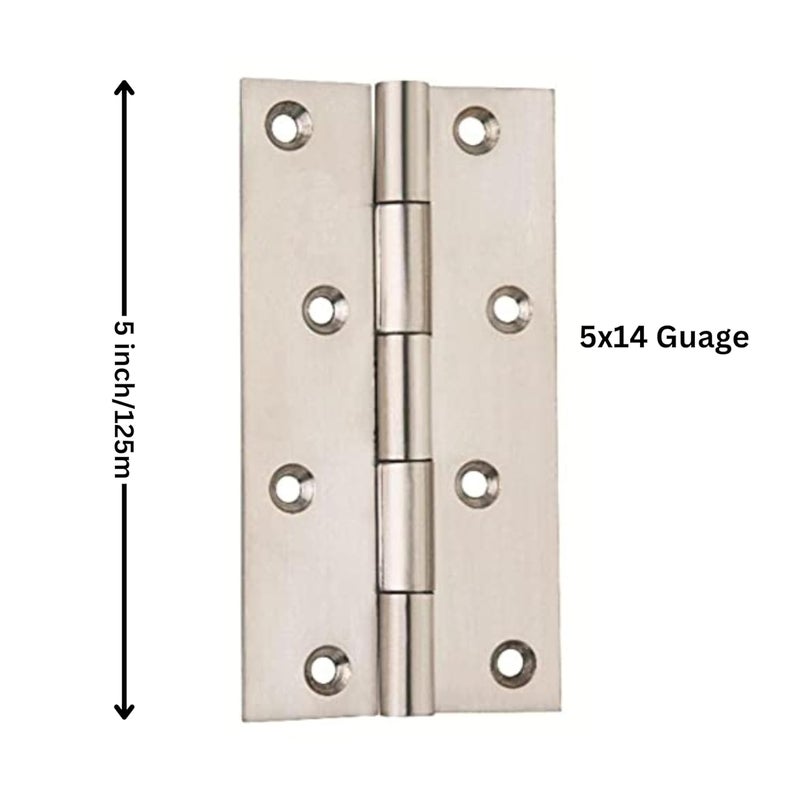 VESPERPRO Stainless Steel Butt Hinges 5 Length 14 Gauge 25mm Thick 6 Piece Set for Door 6  - Image 2