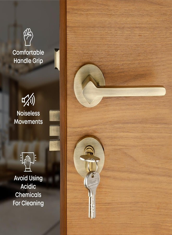 LAPO Heavy Duty Door Locks for Main Door, Door Lock for Bedroom, Mortise Door Lock Set, Door Lock Handlesets with 3 Brass Key for Home,Office,Hotel | Antique Finish | 3 Years Warranty Ro-181 - Image 3