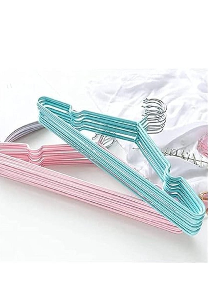 Durable stainless steel hangers coated with silicone, consisting of 10 anti-slip pieces multi olors  - Image 1
