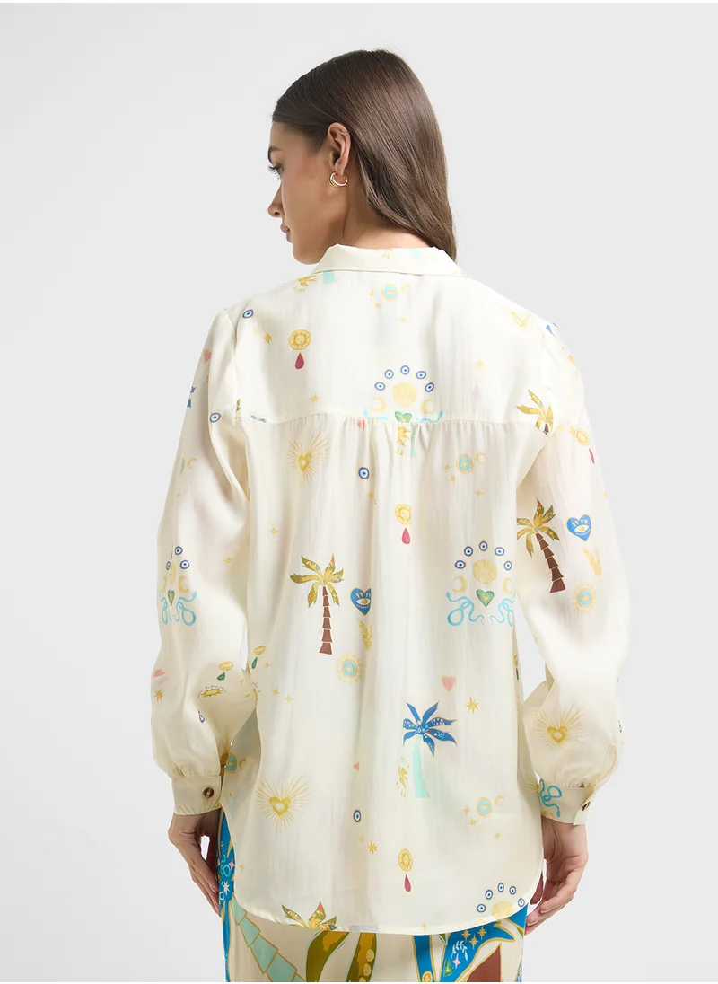 نيفر فولي دريسد Charm Miley Button Down Shirt