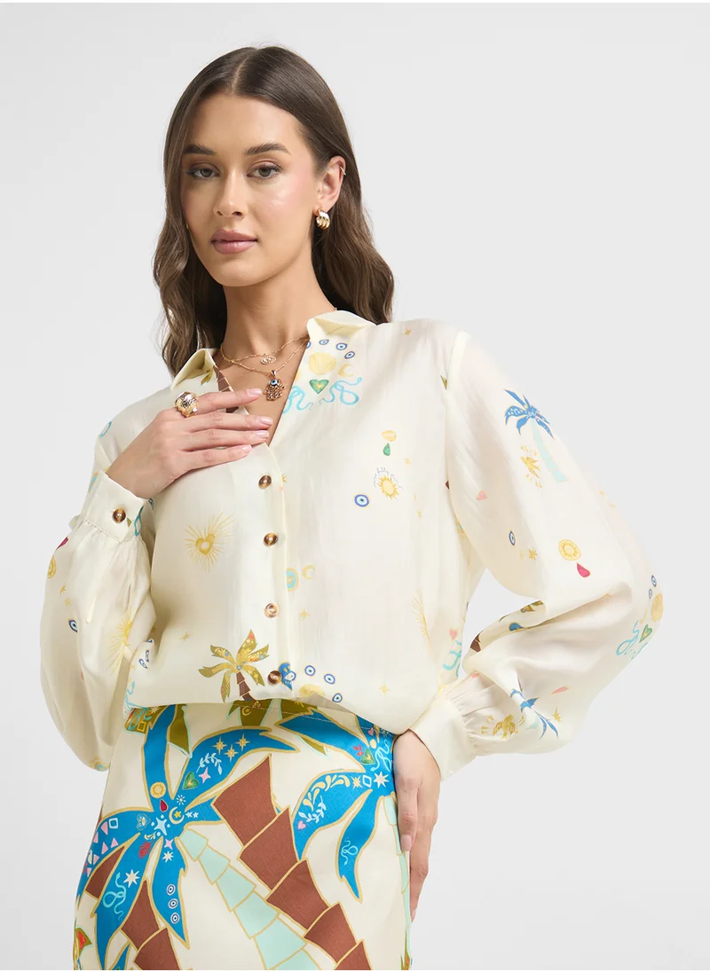 نيفر فولي دريسد Charm Miley Button Down Shirt