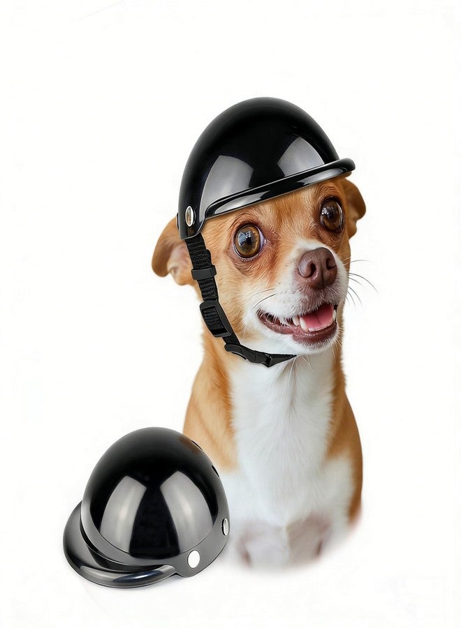 Namsan Dog Helmet Small Breed, Pet Helmets for Extra-Small Dogs Cats, Tiny Dog Hard Helmet with Adjustable Straps, Puppy Helmets for Outdoor Motorcycle Bike Travel Walking, Black - Image 1