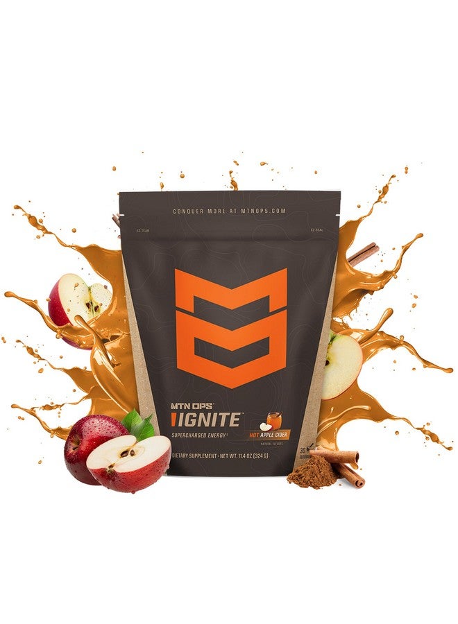 MTN OPS MTN OPS Hot Ignite Instant Coffee Nootropic & L-Arginine L-Citrulline for Cognitive Clarity, Mental Focus & Nitric-Oxide Boost | 200mg Caffeine per Serving, 30 Servings | Apple Cider  - Image 1