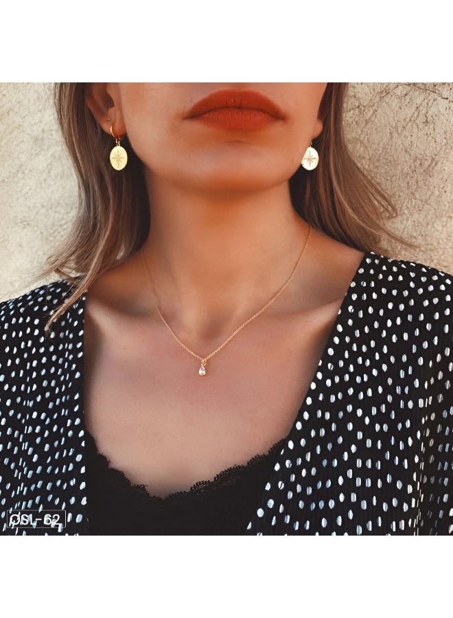 Osluxe White Diamond Pendant Necklace for Women – Gold Plated, Anti-Tarnish, Waterproof (OSL-62) - Image 1