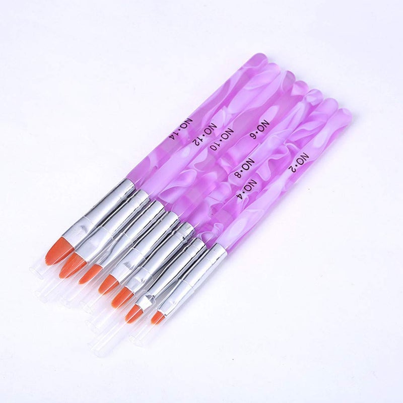 FULINJOY 7 PCS UV Gel Nail Brush, Acrylic Nail Tips Builder Brush Pen Drawing Brushes Pen Tool Set - Image 5