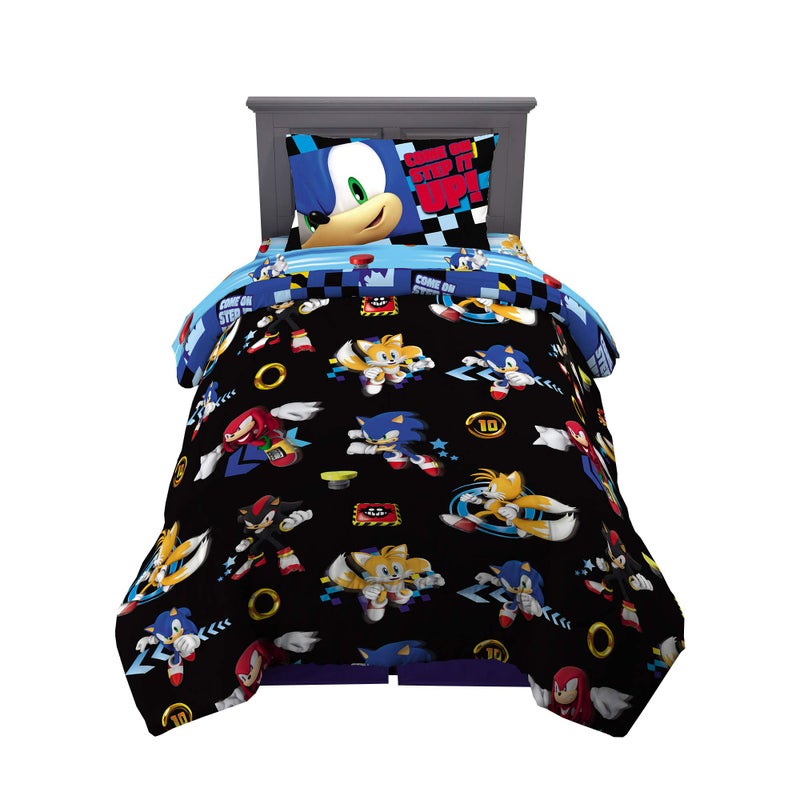 Franco Sonic the Hedgehog Anime Kids Super Soft Comforter and Sheet Set, 4 Piece Twin Size by Franco - Image 1
