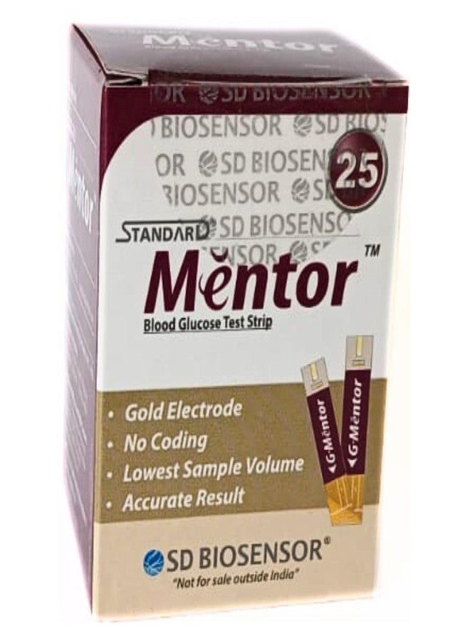 STANDARD Mentor Blood Glucose Test Strips (Pack of 25) - Glucometer Strips - Image 1