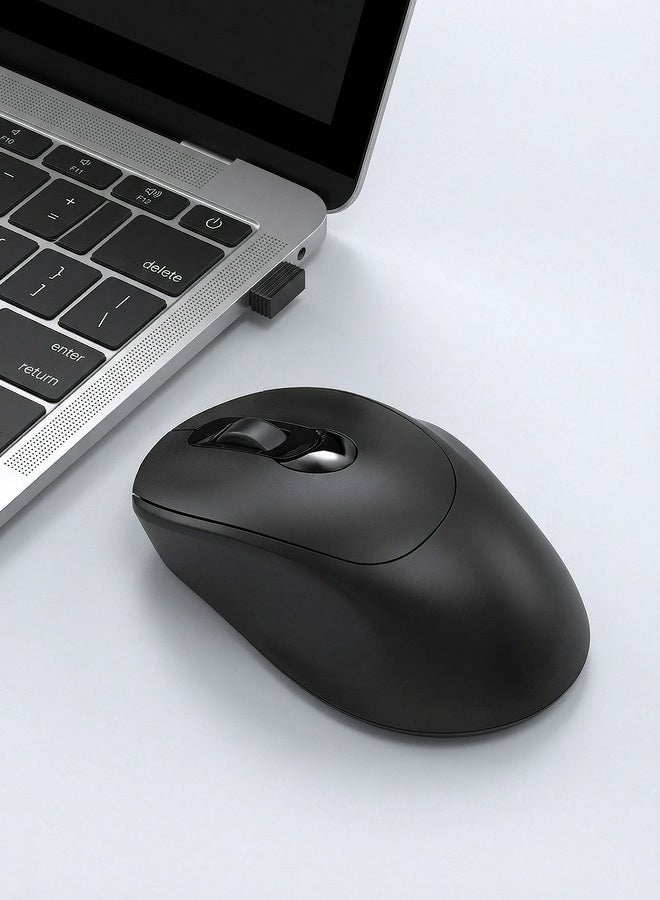 T-WOLF Wireless mouse, Bluetooth mouse, dual-mode charging office mouse, portable gaming mouse, featured features include mute button and three-level DPI adjustment function, black mouse - Image 5