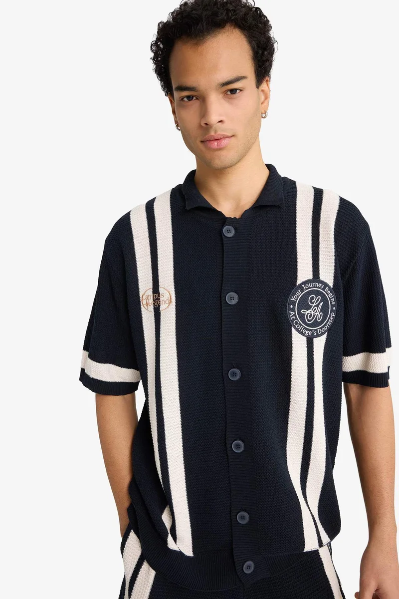 ديفاكتو Relax Fit Short Sleeve Polo T-Shirt