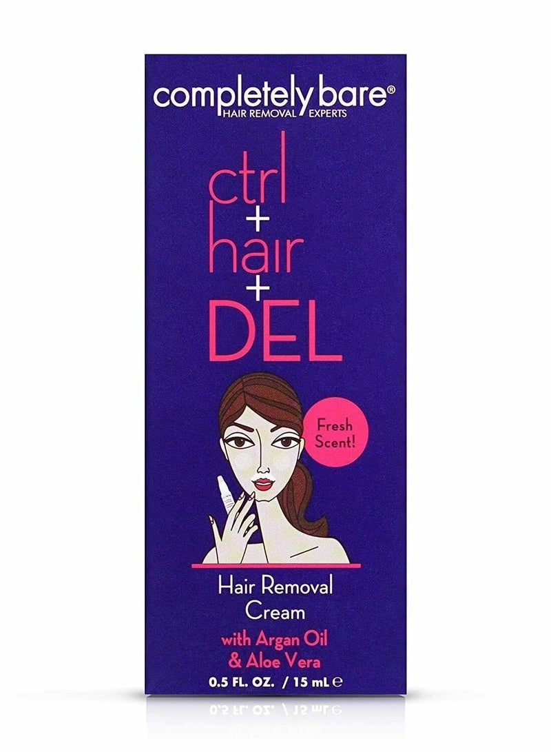 Completely Bare Ctrl+ Hair+del Facial Hair Removal Cream All Natural Ingredients 15 ML - Image 2