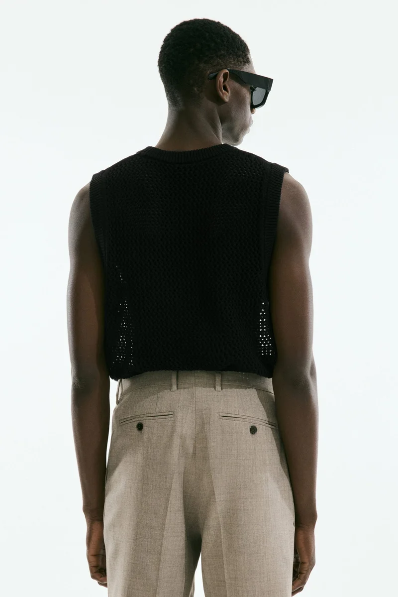 H&M Regular Fit Pointelle-knit vest top