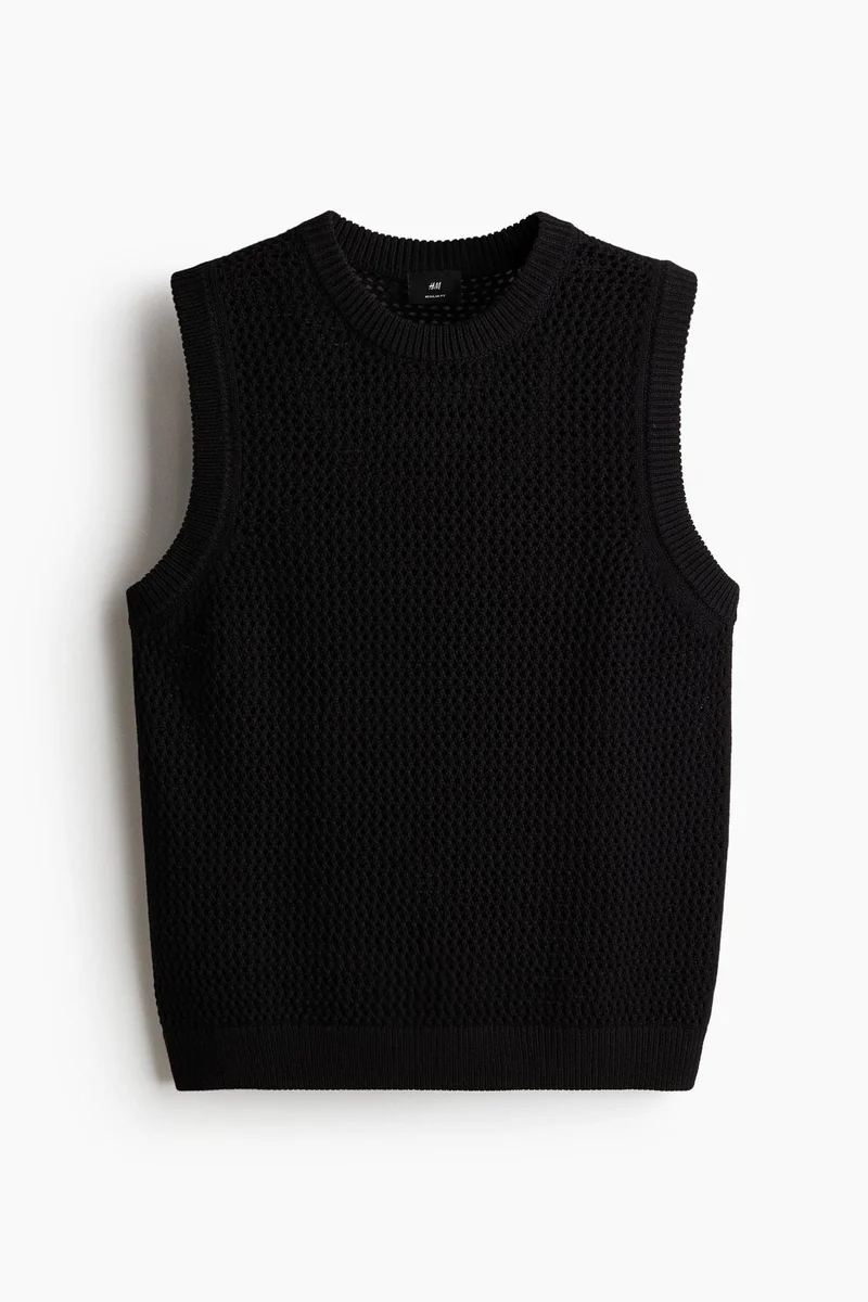 H&M Regular Fit Pointelle-knit vest top