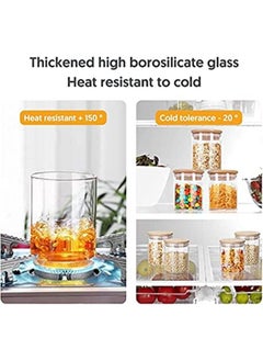 4 pc Set 400 ML  14 oz BOROCILICATE GLASS Spice Jars with Bamboo Airtight Lids and Labels Food Cereal Storage Containers for Home Kitchen Tea Herbs Pasta Coffee Flour Herbs Grains - pzsku/Z41FD1AE7C5407567477AZ/45/_/1671084870/138caa2b-9fc0-48a9-95d1-b3ccdc7834f8